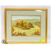 Image 1 : GOLD TONED FRAMED AUTUMN FIELD 18"T X 21.5"W
