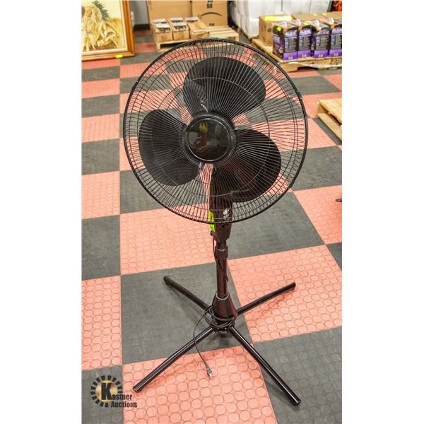 BLACK FLOOR STADING ELECTRIC FAN