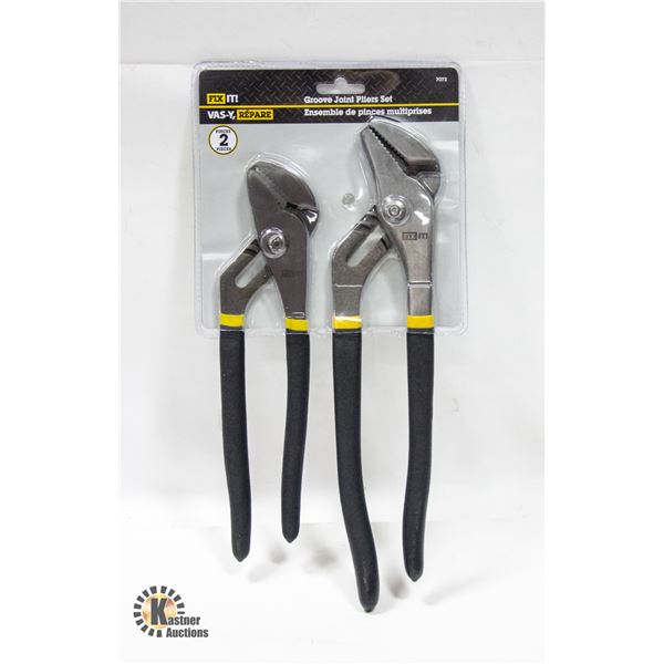 2 PIECE GROOVE JOINT PLIER SET NEW SEALED