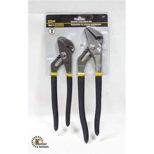 2 PIECE GROOVE JOINT PLIER SET NEW SEALED