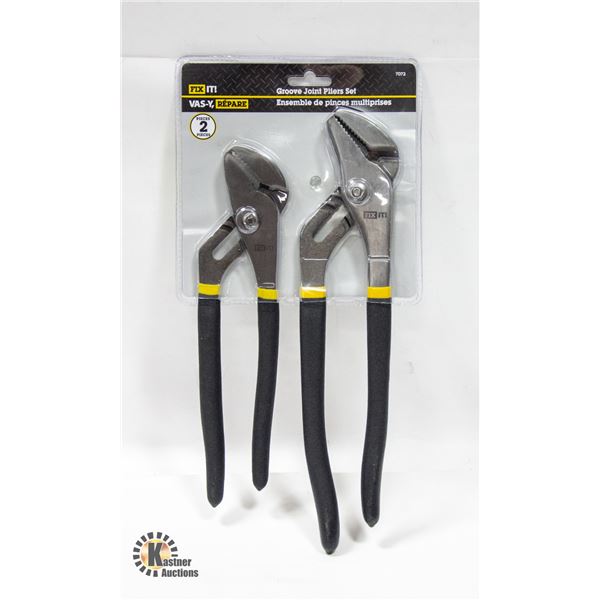 2 PIECE GROOVE JOINT PLIER SET NEW SEALED