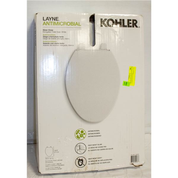 NEW SEALED KOHLER LAYNE SLOW CLOSING ELONGATED