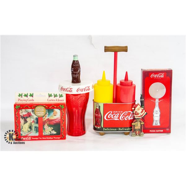 FLAT OF COCA COLA KITCHENWARES & PLAYING CARDS