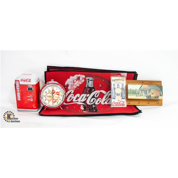 FLAT OF COCA COLA ALARM CLOCK/ PLACEMATS/ ETC