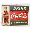 Image 1 : "ENJOY REFRESHMENT" 36"T X 12"W & WOODEN COKE