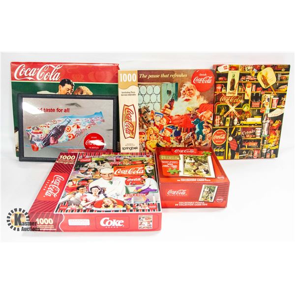 FLAT OF VARIOUS COCA COLA JIGSAW PUZZLES