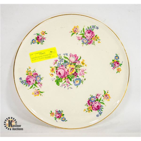 VINTAGE ROYAL TUDOR CAKE PLATE 11" FLORAL PATTERN