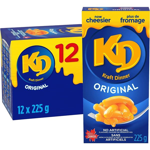 NEW CASE OF 12 BOXES WITH KD KRAFT DINNER ORIGINAL