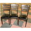 Image 1 : 3 BROWN DINING CHAIRS