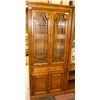 WOOD CURIO CABINET WITH SHELVES AND