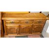 WOOD HUTCH WITH 3 DRAWERS & 2 DOORS