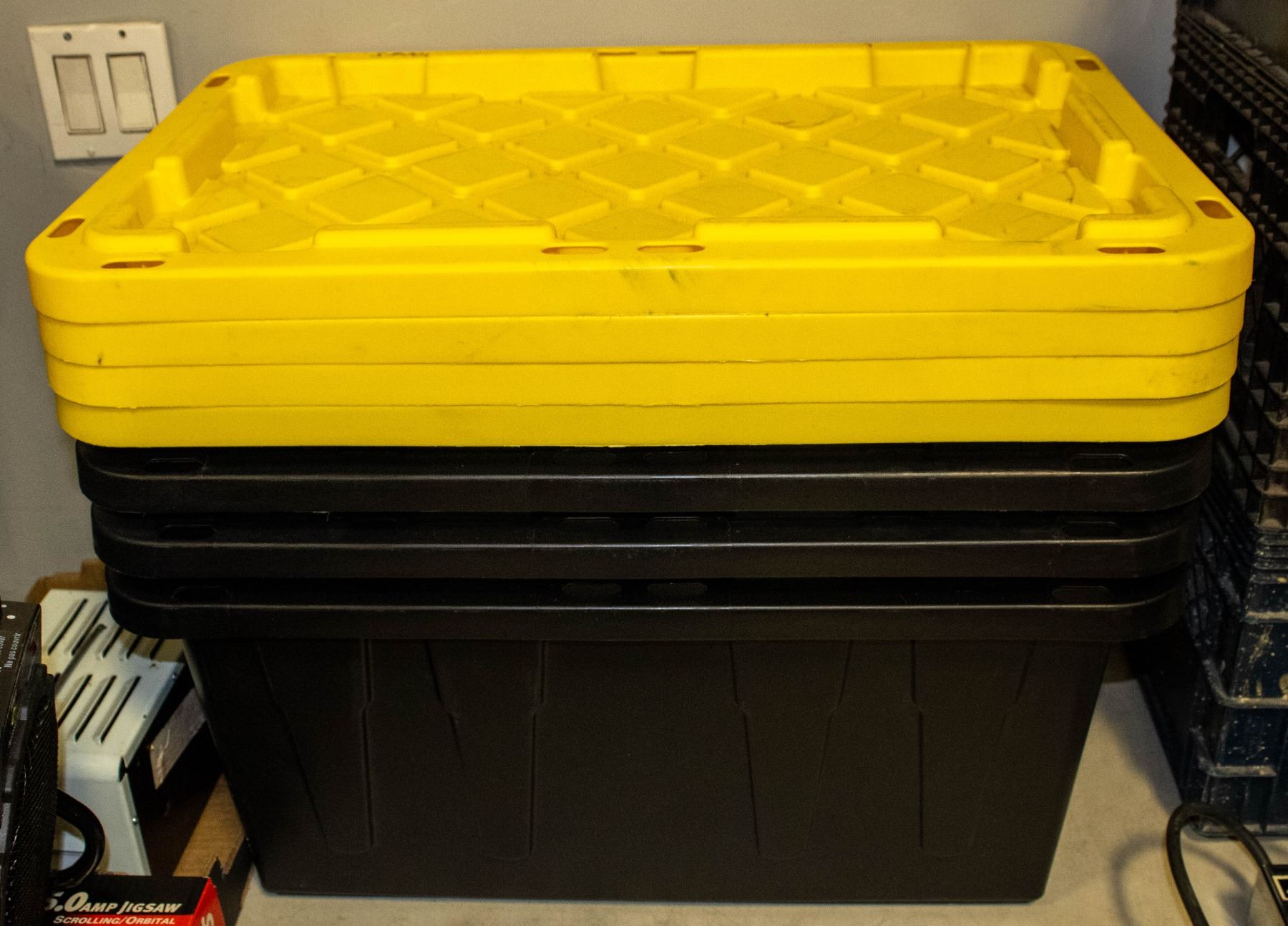 SET OF 4 HD STORAGE TOTES WITH LIDS
