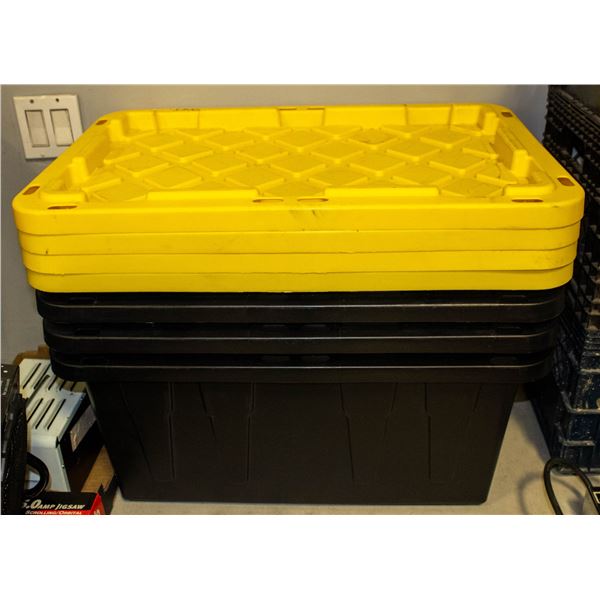 SET OF 4 HD STORAGE TOTES WITH LIDS
