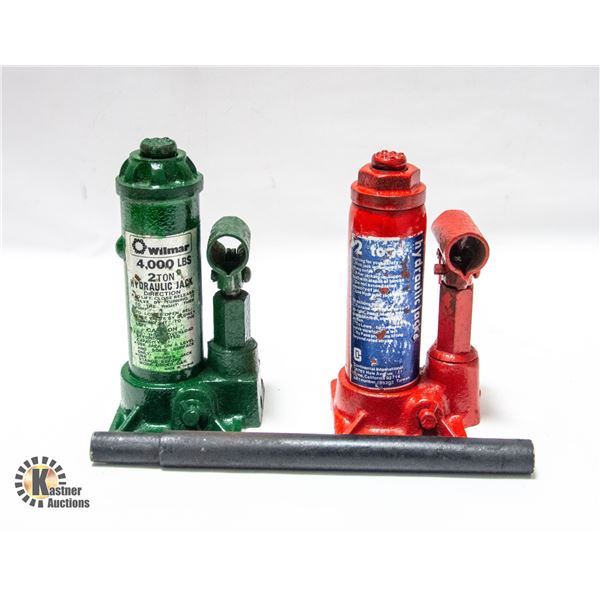 PAIR OF 2 TON HYDRAULIC JACK - 1 "POLE" ATTACHMENT