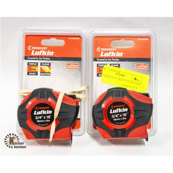 2 CRESCENT LUFKIN 3/4" X 16" TAPE