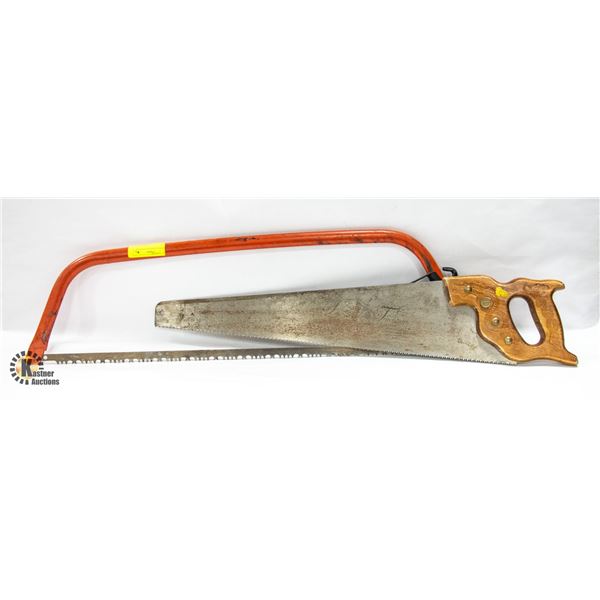 VINTAGE HANDSAW & BOW SAW