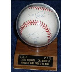 Cal Ripken Jr. & Sachio Kinugasa Dual Autographed Baseball