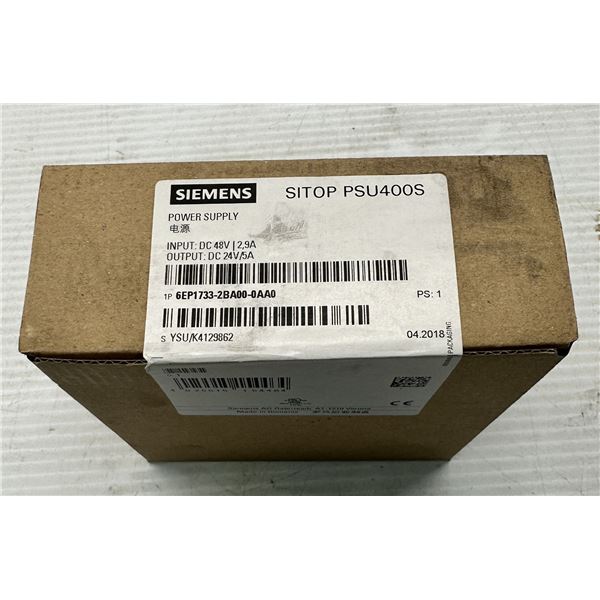 New Factory Sealed Siemens #6EP1733-2BA00-0AA0 SITOP PSU400S Power Supply