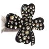 Image 5 : Chanel Clover Brooch Brooch Black Resin and Rhinestones