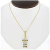 Image 1 : Unique Vintage 14k TT Gold Diamond Tiered Bar Tassel Dangle Pendant Necklace