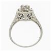 Image 7 : Antique Art Deco 18k White Gold 0.36 ctw Round Diamond Solitaire Open Hexagon Ri