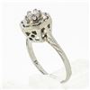 Image 8 : Antique Art Deco 18k White Gold 0.36 ctw Round Diamond Solitaire Open Hexagon Ri