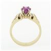 Image 7 : 14k TT Gold 1.18 ctw Pink Sapphire Solitaire Round Diamond Channel Engagement Ri