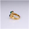 Image 3 : Vintage 18k Yellow Gold Sugarloaf Emerald & Sapphire Ring