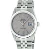 Image 2 : Rolex Mens Quickset Stainless Steel Gray Index Datejust Fluted Bezel Jubilee Ban