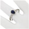 Image 3 : Petite 14K White Gold 1.05 ctw Oval Sapphire Solitaire & Diamond Halo Promise Ri