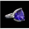 Image 1 : GIA Cert 6.52 ctw Tanzanite and Diamond Ring - 14KT White Gold