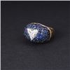 Image 2 : 18k Yellow Gold Trillion Cut Diamond & Sapphire Ring by Carla Rici