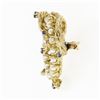 Image 5 : Vintage 14k Yellow Gold Pearl & Sapphire Bark Textured Vine Wrapped Brooch Pin