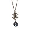 Image 5 : Chanel Blue Faux Pearl & CC Pendant Necklace