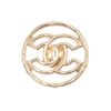 Image 1 : Chanel Silver Metal Round CC Brooch