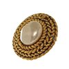 Image 6 : Chanel Gold CC Pearl Braided Disc Earrings