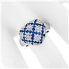 Image 2 : 18K White Gold 1.95 ctw Pavï¿½ Sapphire & Diamond Puffed Domed Heart Cluster Rin