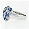 Image 5 : 18K White Gold 1.95 ctw Pavï¿½ Sapphire & Diamond Puffed Domed Heart Cluster Rin