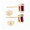 Image 5 : New 14K Yellow Gold 2.0 ctw Prong Set Oval Natural Ruby Open Basket Stud Earring