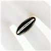 Image 3 : Vintage 14K Yellow Gold .13 ctw Pave Diamond & Domed Custom Cut Black Onyx Ring