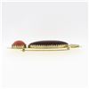 Image 6 : Vintage 18k Gold Multi Prong Agate & Cabochon Coral Modernist Large Brooch Pin