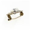 Image 6 : Antique Krementz Art Nouveau 14k Gold 1.25 ctw Aquamarine & Pearl Open Brooch Pi