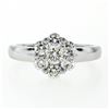 Image 4 : 18K White Gold 0.84 ctw Ideal Round Brilliant Cut Diamond Flower Cluster Ring