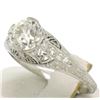 Image 4 : Antique Art Deco Platinum 1.30 ctw GIA Diamond Etched Filigree Engagement Ring
