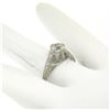 Image 9 : Antique Art Deco Platinum 1.30 ctw GIA Diamond Etched Filigree Engagement Ring