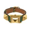 Image 1 : Hermes Medor 23mm Watch Green/Gold Leather/Metal