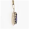 Image 3 : Vintage 14K Gold Alexandrite Large Teardrop Open Polished Frame Pendant Necklace