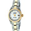 Image 2 : Rolex Ladies Two Tone White Roman Fluted Bezel Wristwatch 26MM