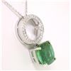 Image 8 : NEW 18k Gold 3.85 ctw Fiery Blue Green Tourmaline & Diamond Dangle Pendant & Cha