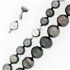 Image 5 : 18" Graduated Large Cultured Tahitian Gray Pearl Strand Necklace 8.25-11.75mm
